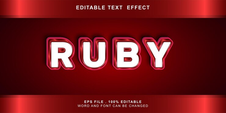 Vector efecto de texto editable ruby