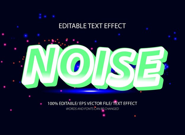 Efecto de texto editable de ruido y estilo de texto editable