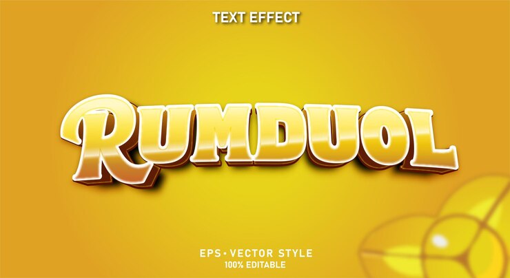 Vector efecto de texto editable rumduol flower camboya texto en plantilla de estilo de fondo