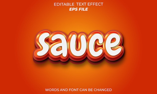 efecto de texto editable de salsa estilo de fuente 3D uso para plantilla vectorial de logotipo y marca comercial