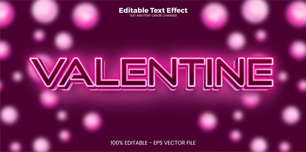 Efecto de texto editable de san valentín en estilo de tendencia moderna