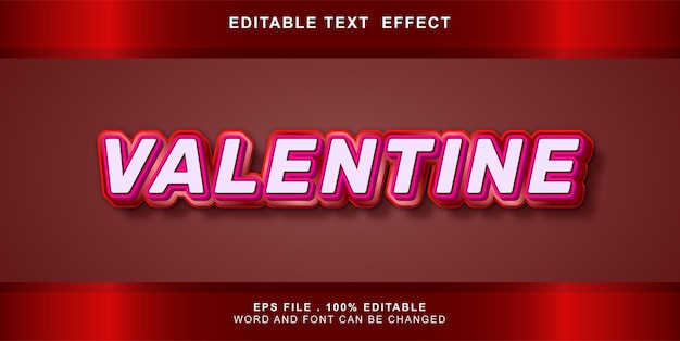 Efecto de texto editable san valentín