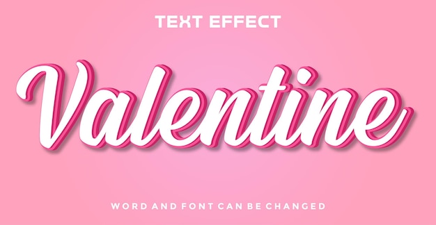 Efecto de texto editable de San Valentín