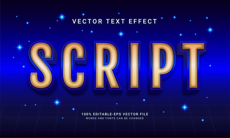Vector efecto de texto editable de script