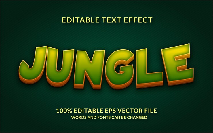 Vector efecto de texto editable de la selva
