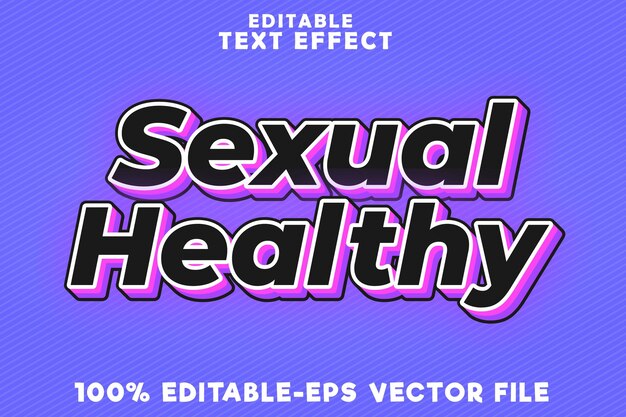 Efecto de texto editable sexual saludable con estilo moderno futuro