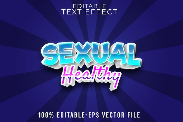 Efecto de texto editable sexual saludable con estilo moderno.