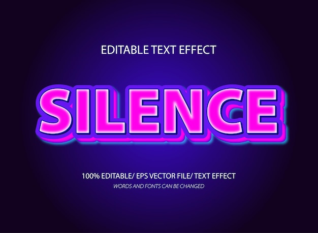 Efecto de texto editable en silencio 3D