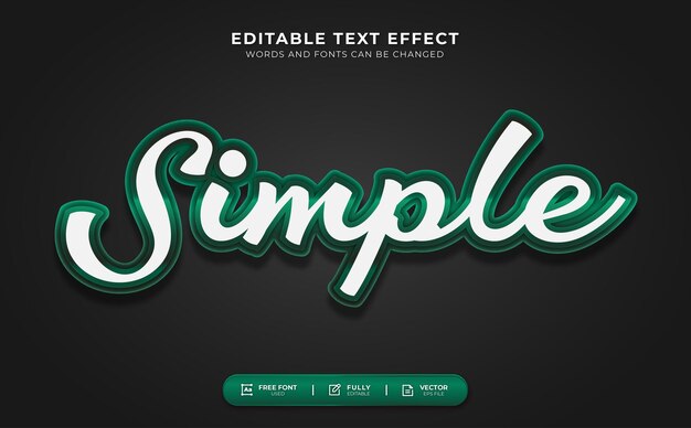 Efecto de texto editable simple moderno