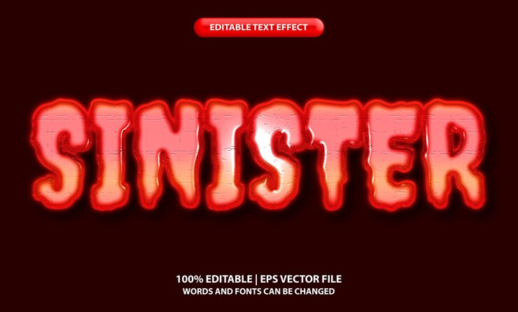 Vector efecto de texto editable siniestro
