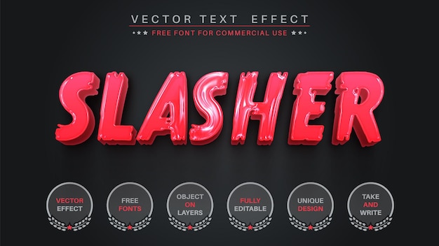 Efecto de texto editable Slasher, estilo de fuente