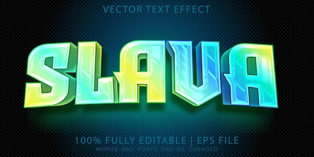 Efecto de texto editable Slava de brillo moderno 3d