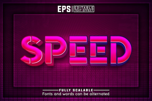 Efecto de texto editable SPEED 3d