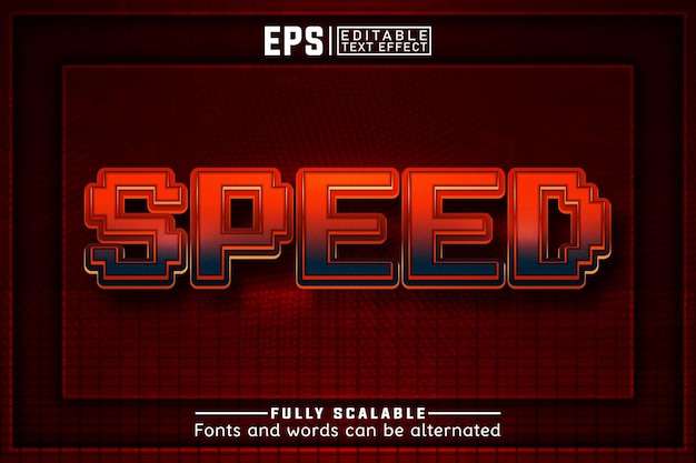 Efecto de texto editable SPEED 3d