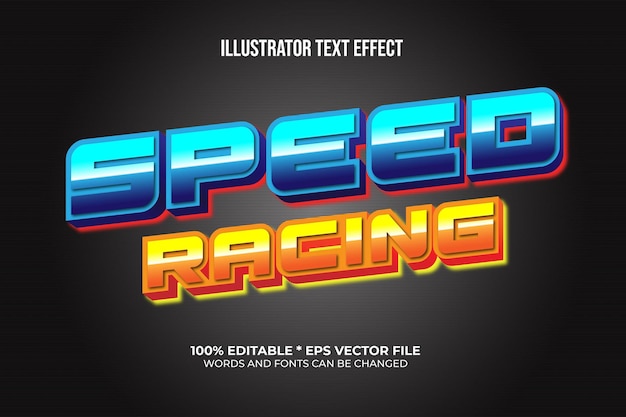 Efecto de texto editable speed racing