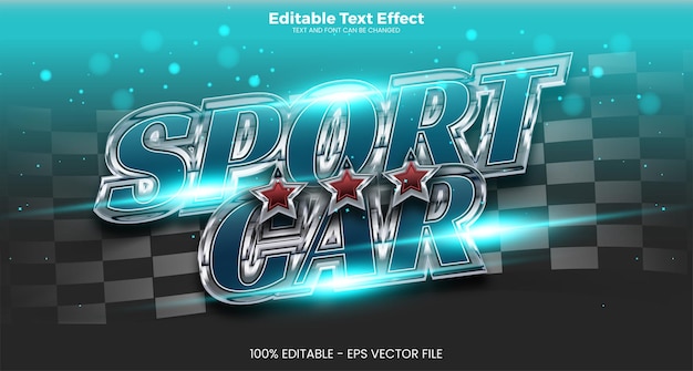 Efecto de texto editable Sport Car en estilo de tendencia moderna