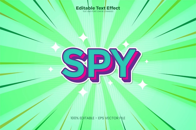 Efecto de texto editable spy en estilo de tendencia moderna