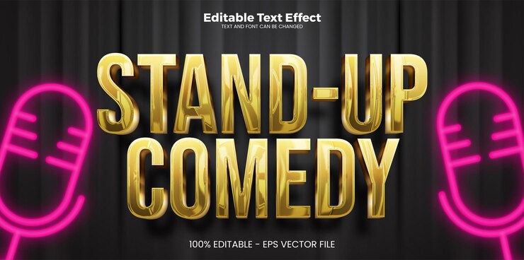 Vector efecto de texto editable standup comedy en estilo de tendencia moderna