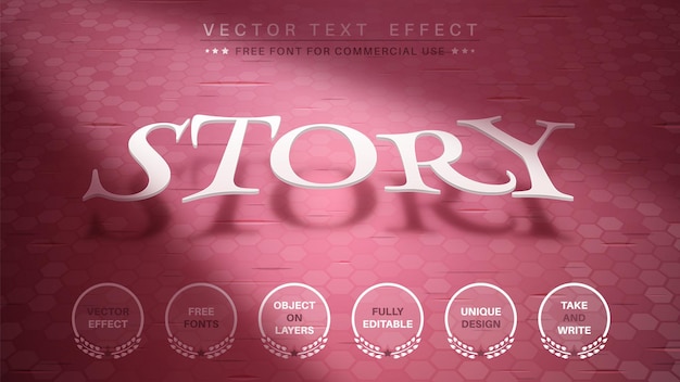 Efecto de texto editable Story Shadow, estilo de fuente