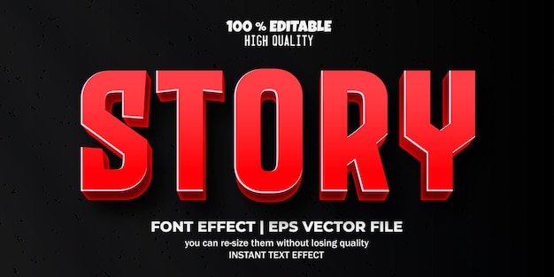 Vector efecto de texto editable strory