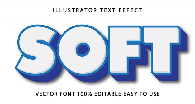 Vector efecto de texto editable suave