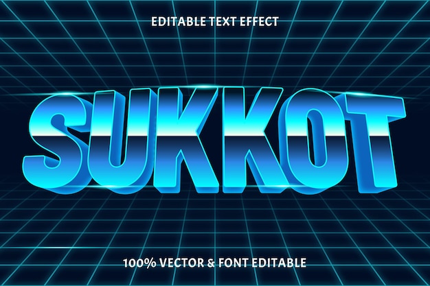 Efecto de texto editable de sucot estilo retro