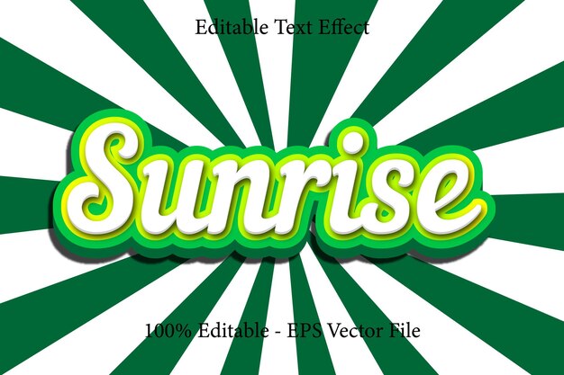 Efecto de texto editable Sunrise 3 D Relieve Diseño de estilo degradado