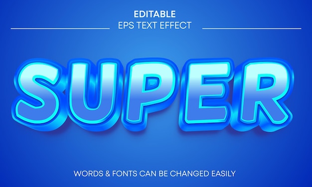 Vector efecto de texto editable super 3d
