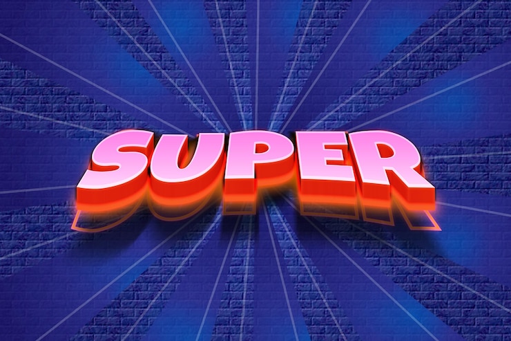 Vector efecto de texto editable super 3d