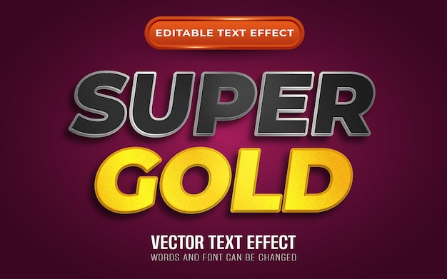 Efecto de texto editable super dorado