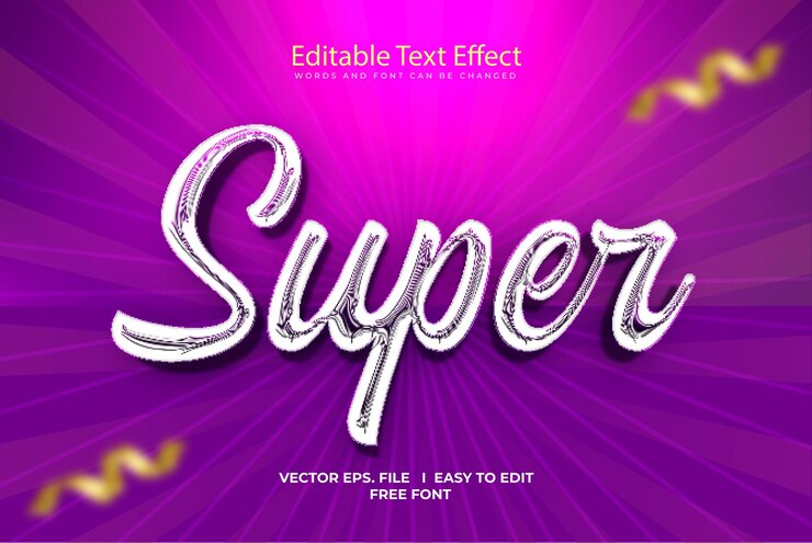 Vector efecto de texto editable de súper estilo efectos de texto vectorial minimalista