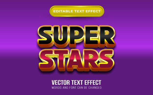 Efecto de texto editable de super estrellas