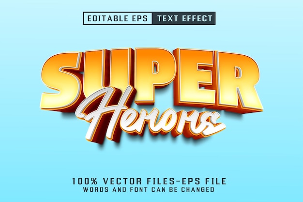 Efecto de texto editable de Super Heroes