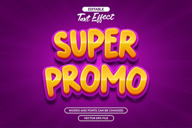 Efecto de texto editable súper promocional