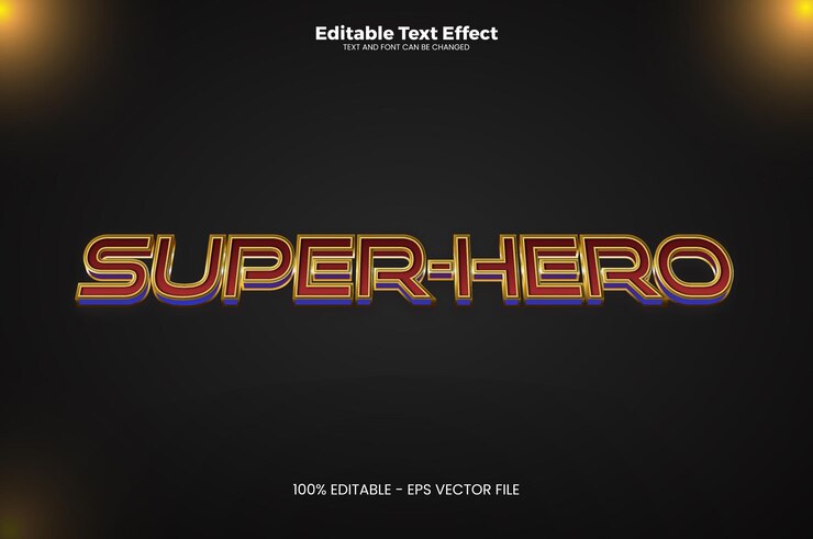 Vector efecto de texto editable de superhéroe en estilo de tendencia moderna
