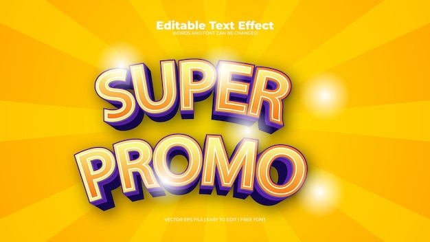 Efecto de texto editable superpromocional degradado amarillo brillante