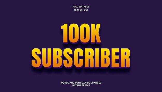 Efecto de texto editable para suscriptores de 100K