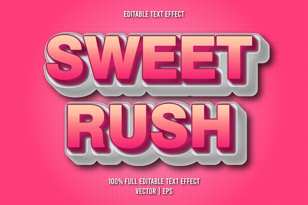 Efecto de texto editable de Sweet Rush estilo cómico