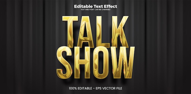 Efecto de texto editable Talk Show en estilo de tendencia moderna