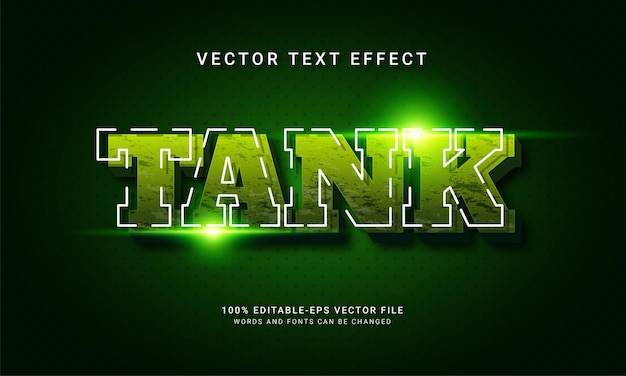 Efecto de texto editable de tanque con tema militar.