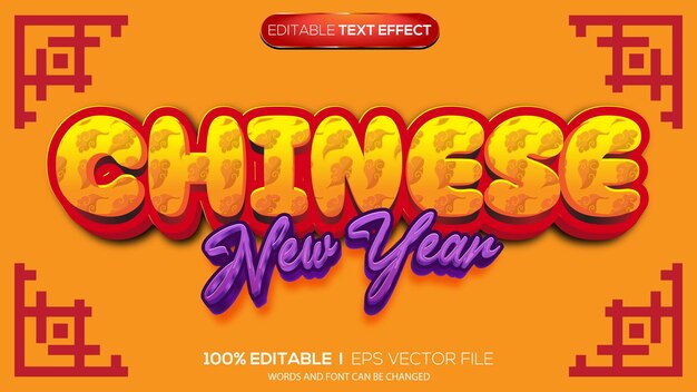 efecto de texto editable tema del Año Nuevo chino