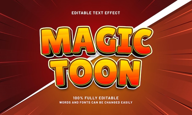 efecto de texto editable con un tema de cómic y dibujos animados de ensueño