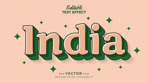 Efecto de texto editable Tema de estilo del día de la república india