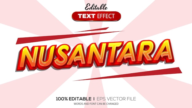 efecto de texto editable con el tema nusantara