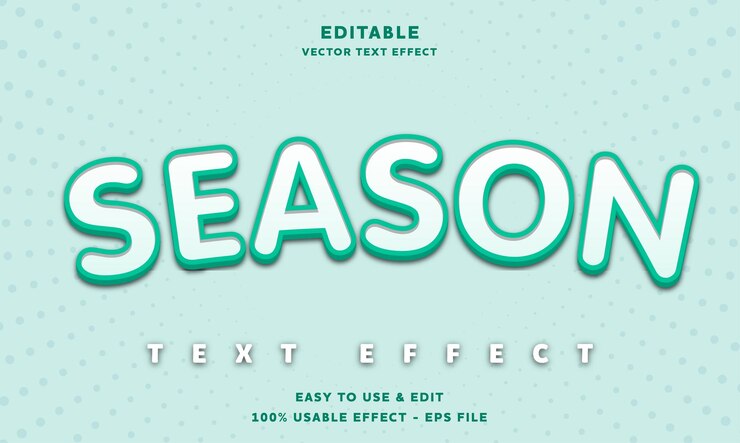 Vector efecto de texto editable de temporada con estilo moderno y simple