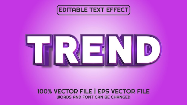 Efecto de texto editable TENDENCIA 3d moderna y estilo de fuente mínimo