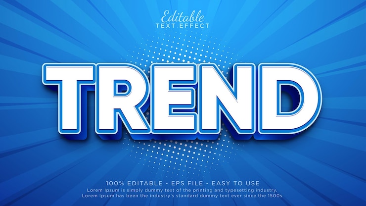 Vector efecto de texto editable de tendencia 3d