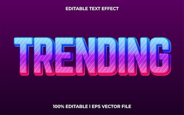 Vector efecto de texto editable de tendencia, estilo de fuente tipográfica con letras, texto 3d colorido para título