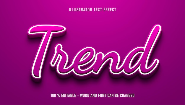 Vector efecto de texto editable de tendencia