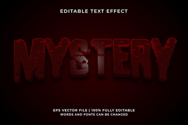 Vector efecto de texto editable de terror misterioso